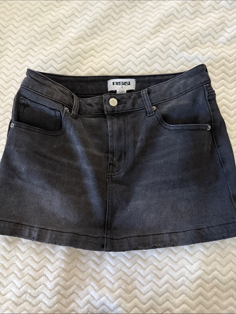 RSQ Charcoal Black Denim Mini Skirt